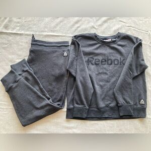 Reebok Dark Gray Knitwear sweat set top XL, bottoms XXL